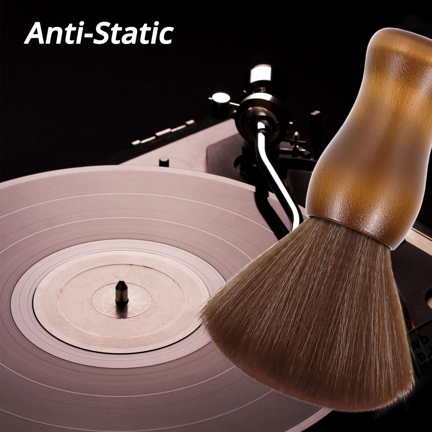 Thumbnail 1 de QWORK Vinyl Record Cleaning Brush – Anti-Static Nano-fibre Brush for Vinyl, Electronics & More