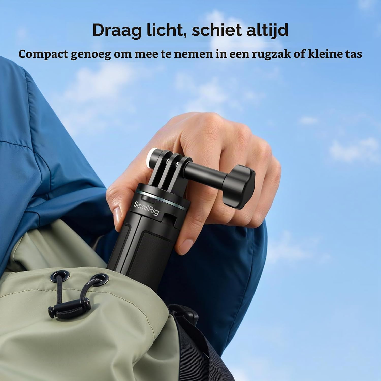 Detalle de SMALLRIG 6148 selfie-stickstatief voor actioncamera's, uitschuifbaar tot 12 inch