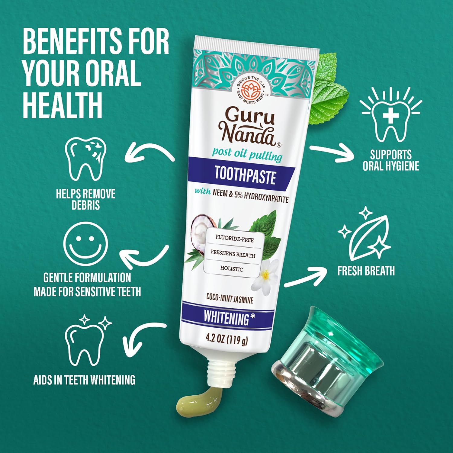 Thumbnail 4 de GuruNanda Hydroxyapatite Toothpaste 4.2 oz 🦷