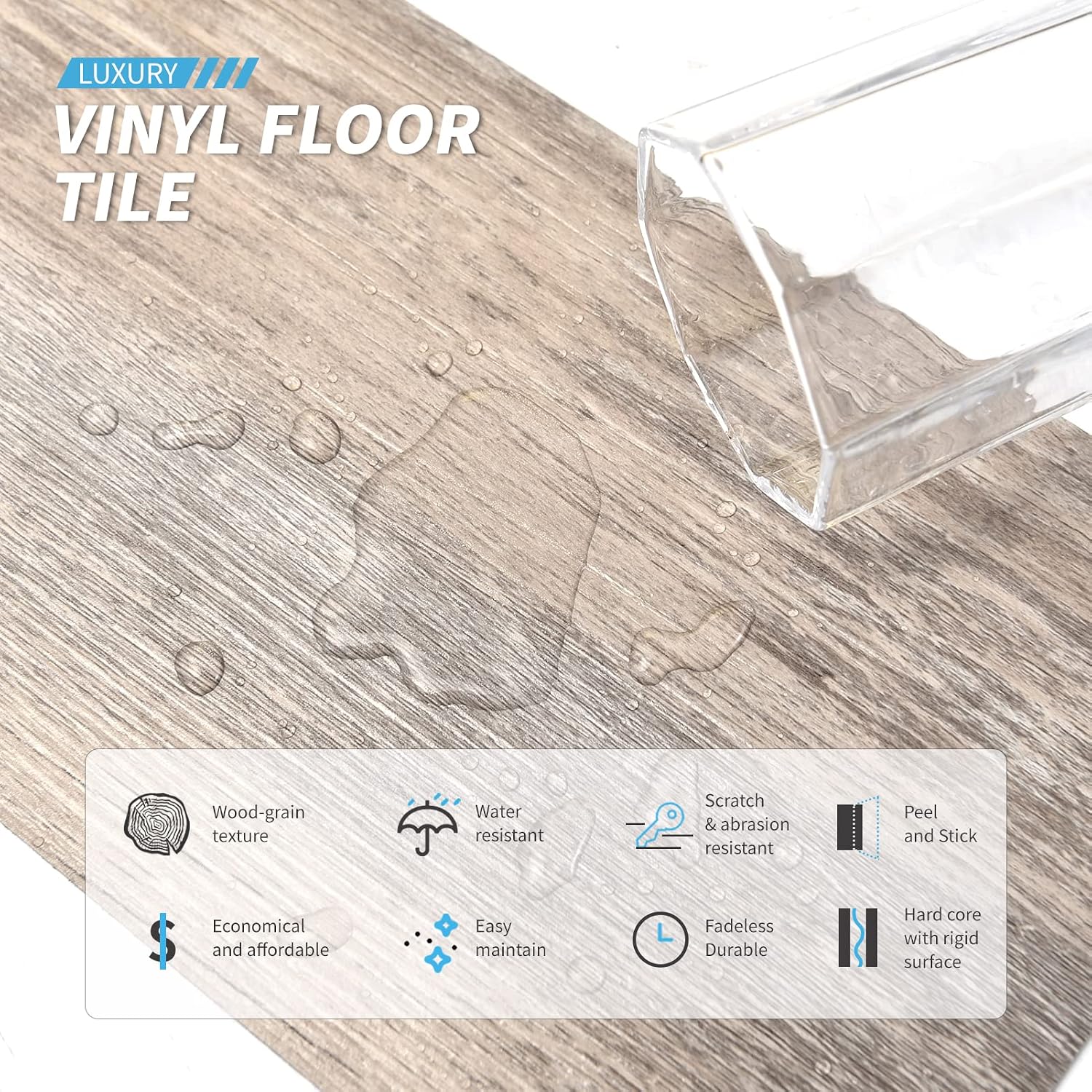 Thumbnail 3 de Art3d A43204 Peel-and-Stick Floor Tiles, Old Wood Look, 36-Pack