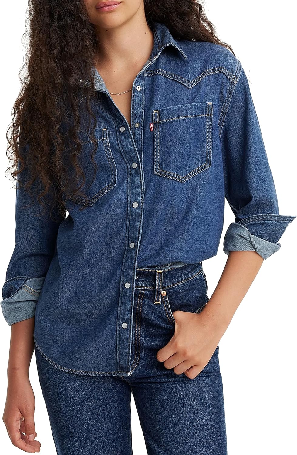 Detalle 1 de Levi’s Teodora Western Chemise Femme : la chemise western à coupe holgada