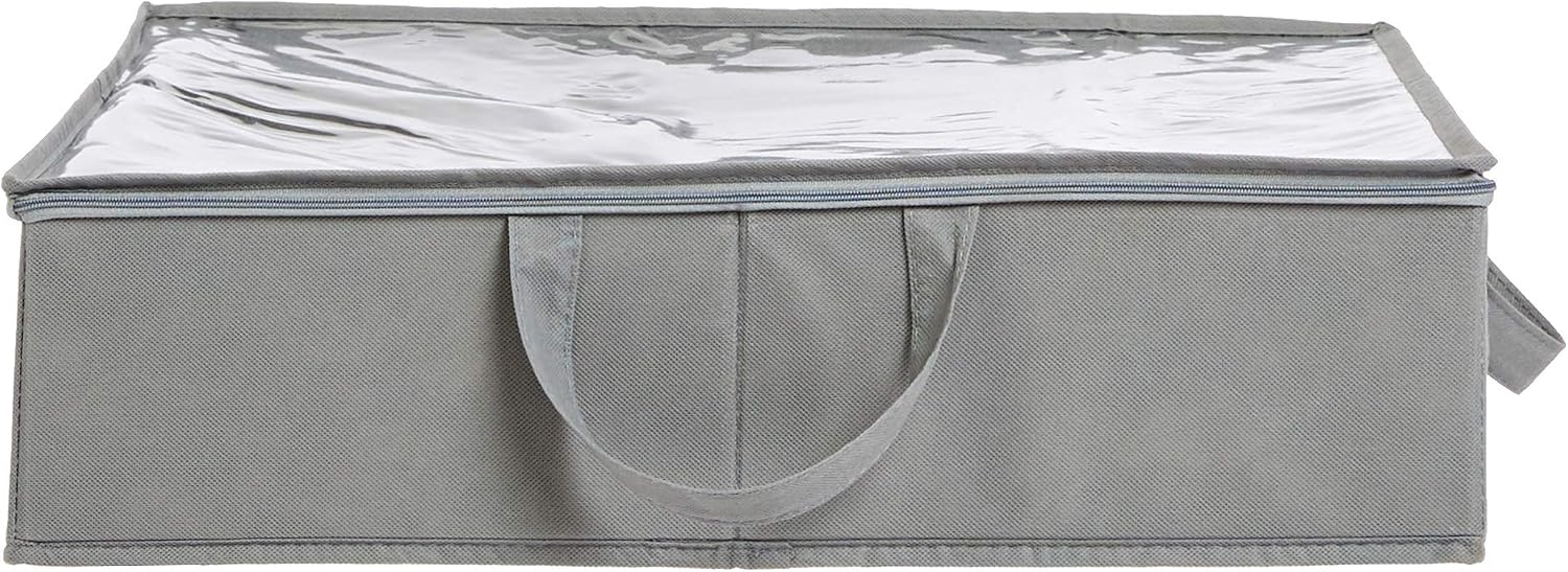 Detalle 2 de Amazonベーシック ベッド下収納ケース 2個セット 透明トップ・ファスナー・ハンドル付き