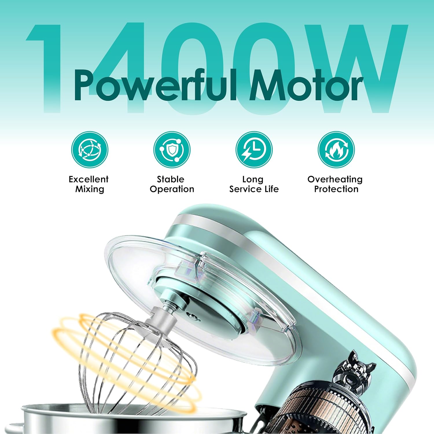 Thumbnail 3 de Aucma 6.2L stand mixer with 1400W motor