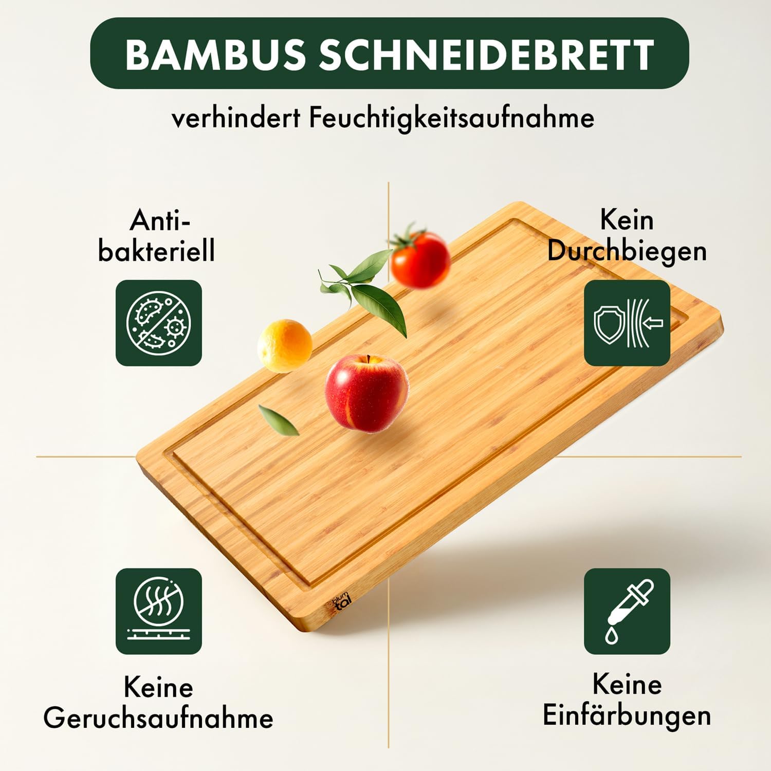 Detalle de Blumtal Schneidebrett Bambus XXL 45x30x2 cm