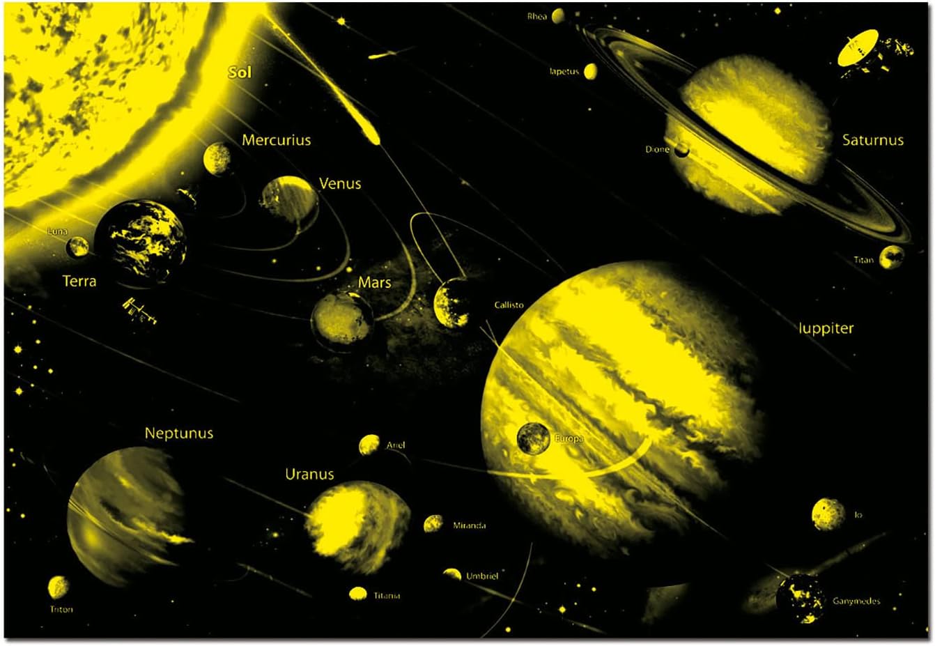Thumbnail 2 de Puzzle Educa 1000 pièces pour adultes “Système solaire néon” (14461) qui brille dans le noir