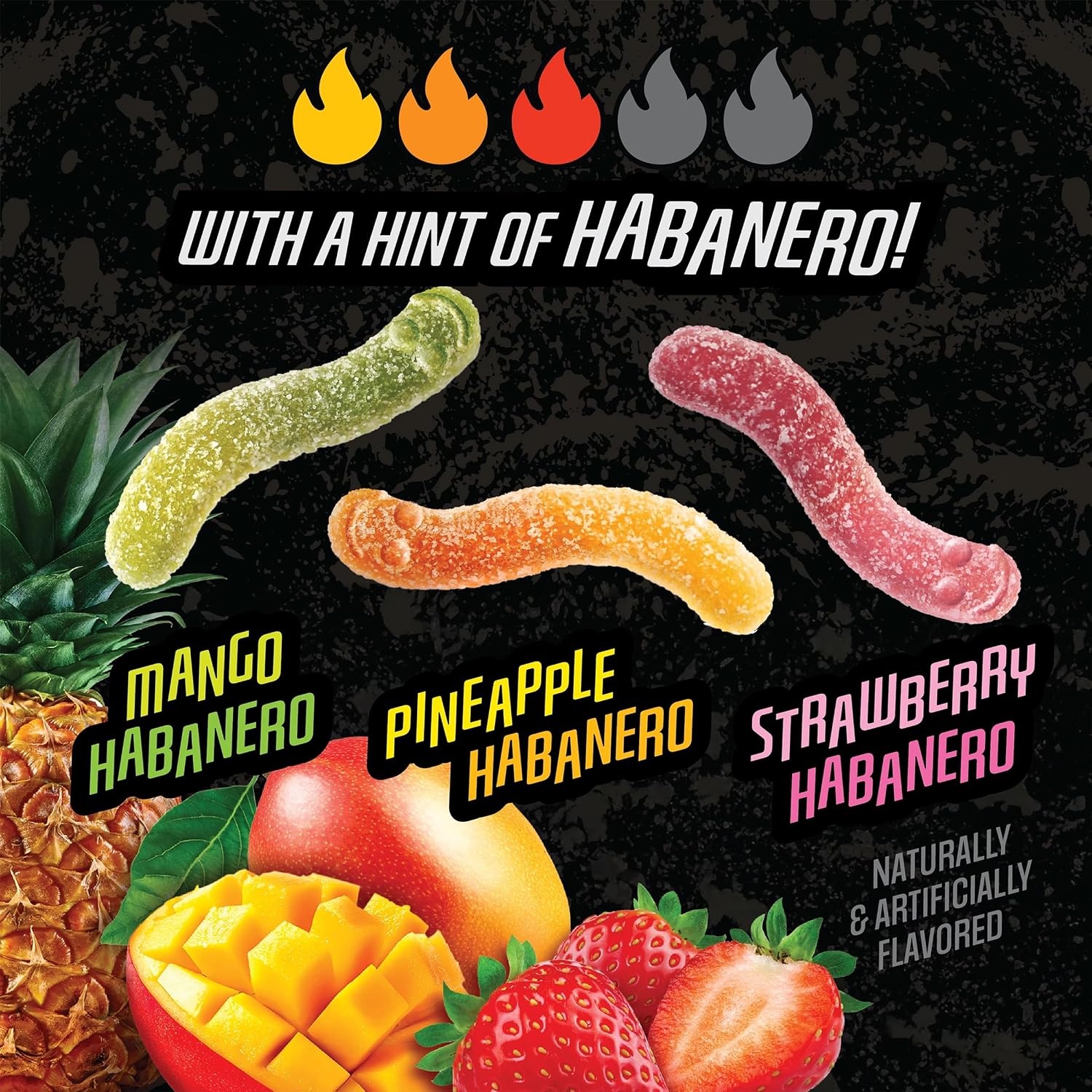 Detalle 1 de Trolli Spicy Crawlers Gummy Worms, 40 oz Resealable Bag with Three Habanero Flavors
