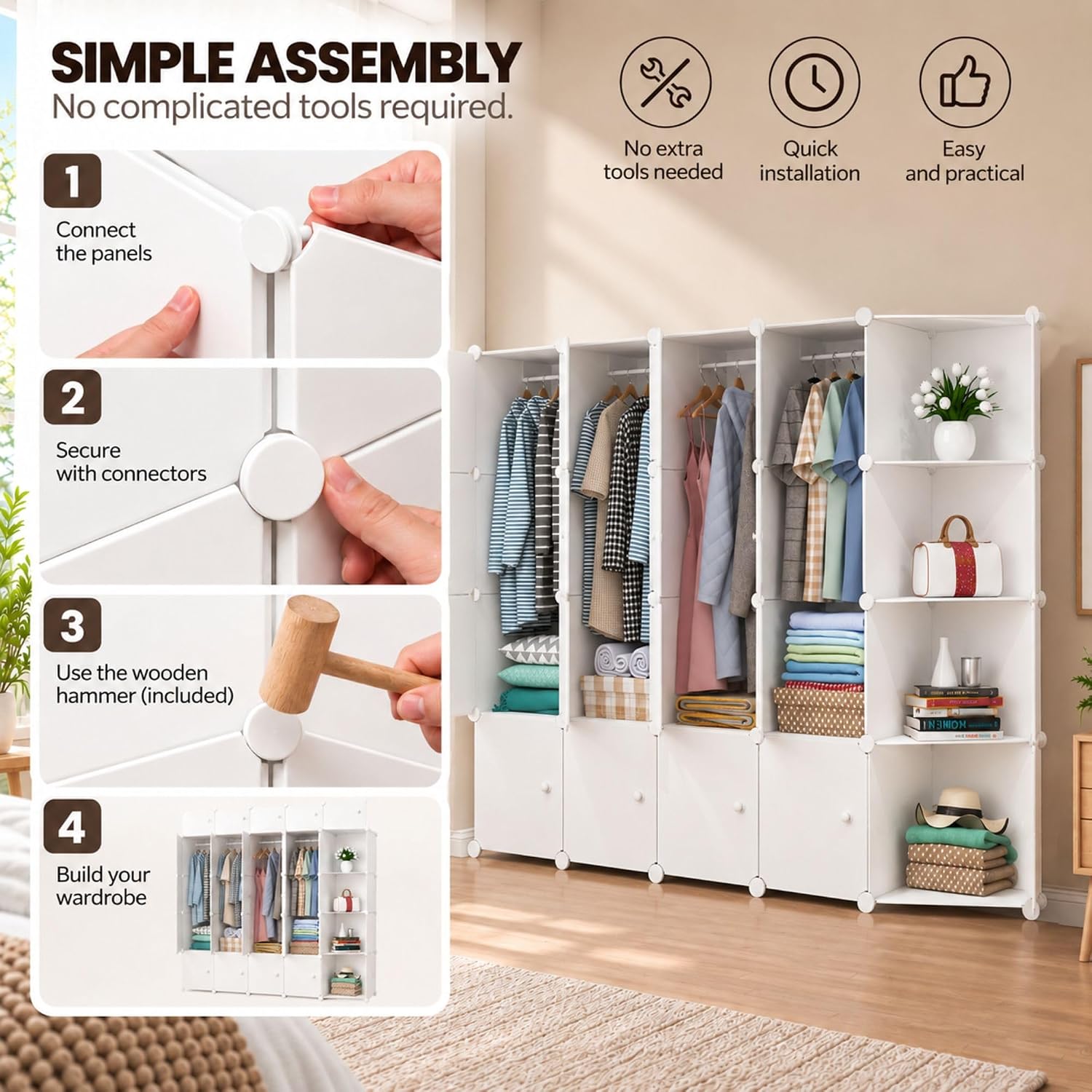 Thumbnail 5 de MAGIC SELECT 1 modulaire kledingkast met 20 modules en 3 kledingstangen