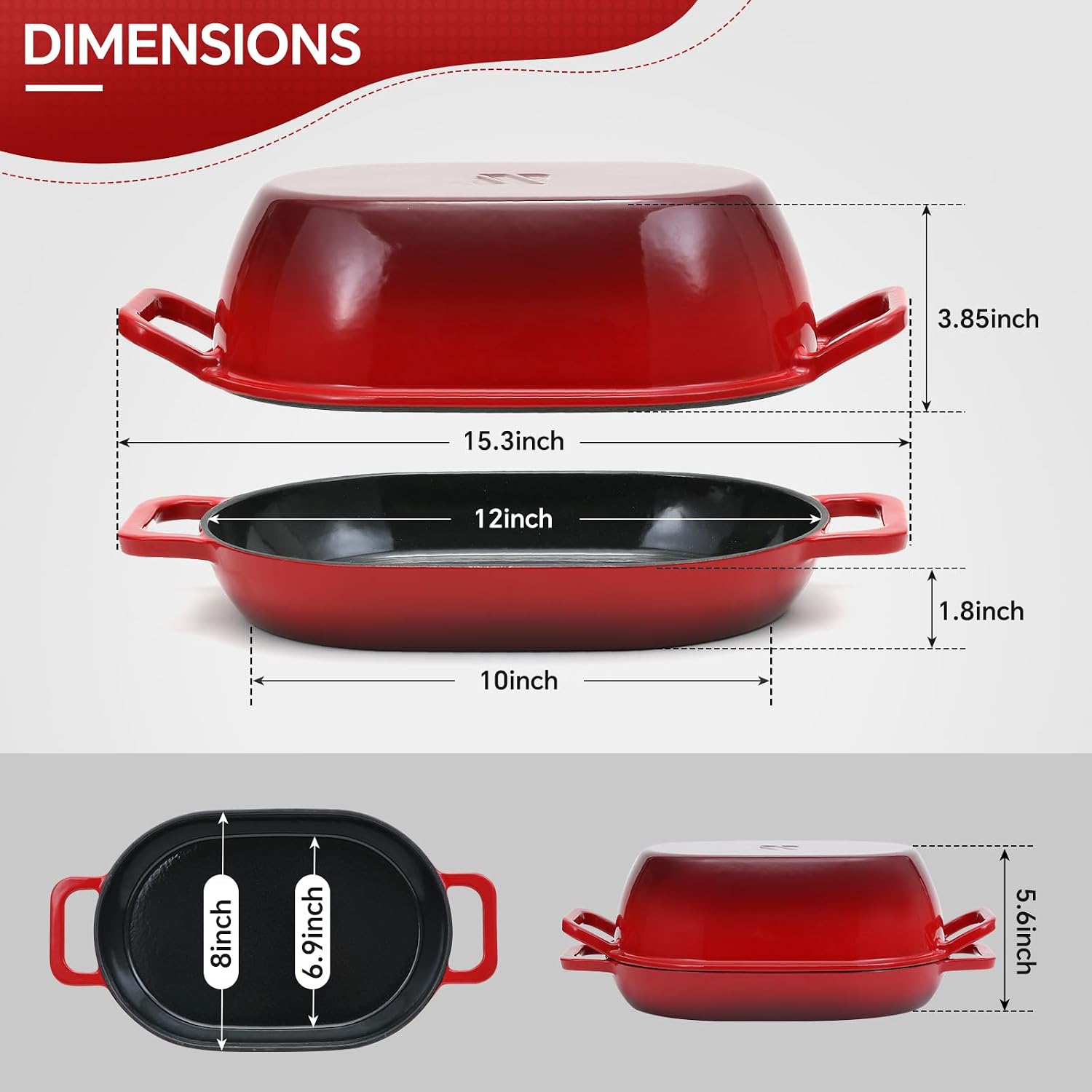 Thumbnail 2 de Northriver Casting 12x8 Oval Dutch Oven