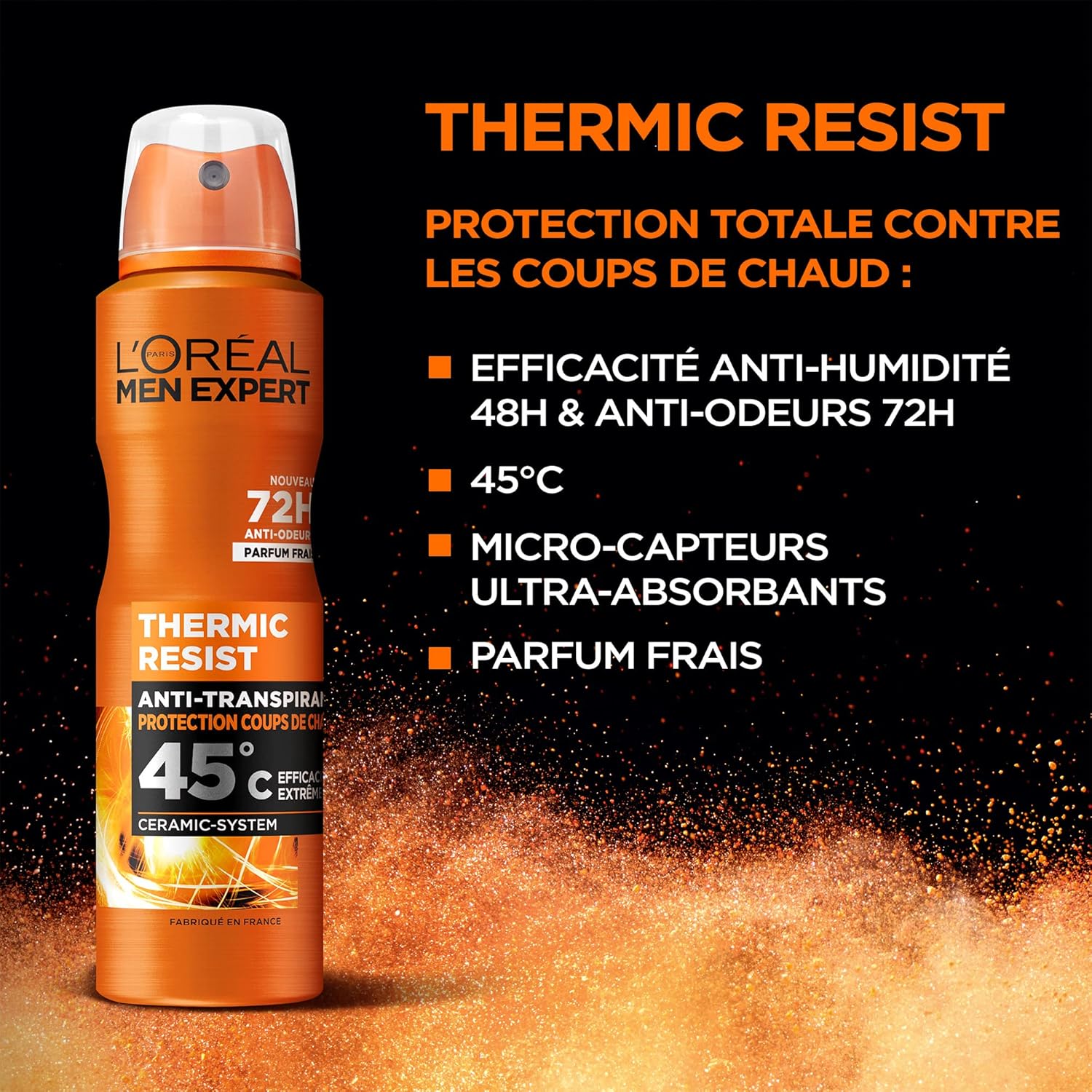 Detalle de L’Oréal Paris Men Expert Thermic Resist Déodorant Spray – Lot de 6, 150 ml chacun
