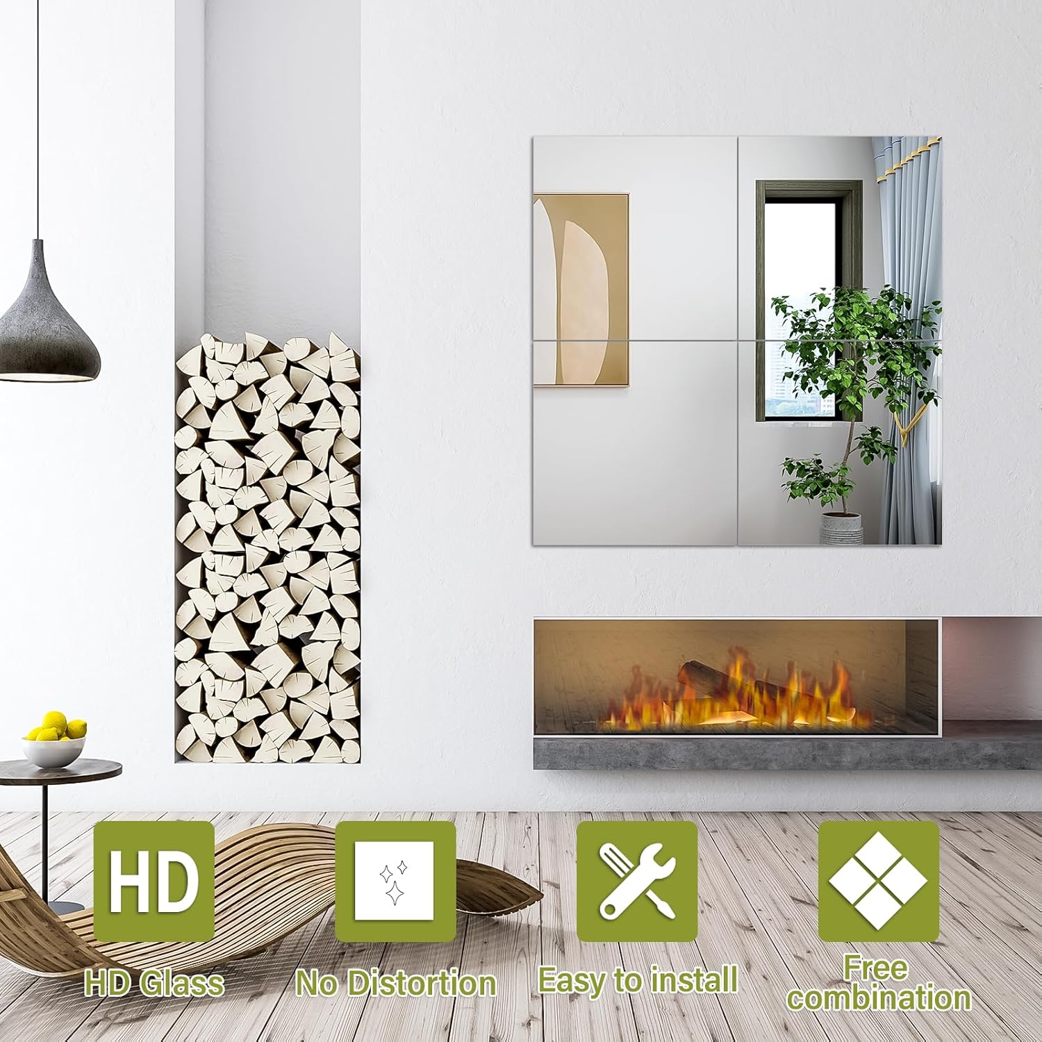 Detalle de Stick On Mirror 4pcs, 30 x 21cm