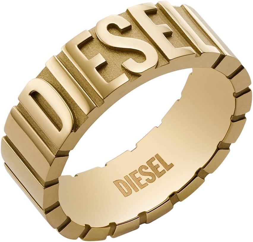 Detalle de Diesel Herrenring Edelstahl – silberner, polierter Ringschmuck aus rostfreiem Stahl
