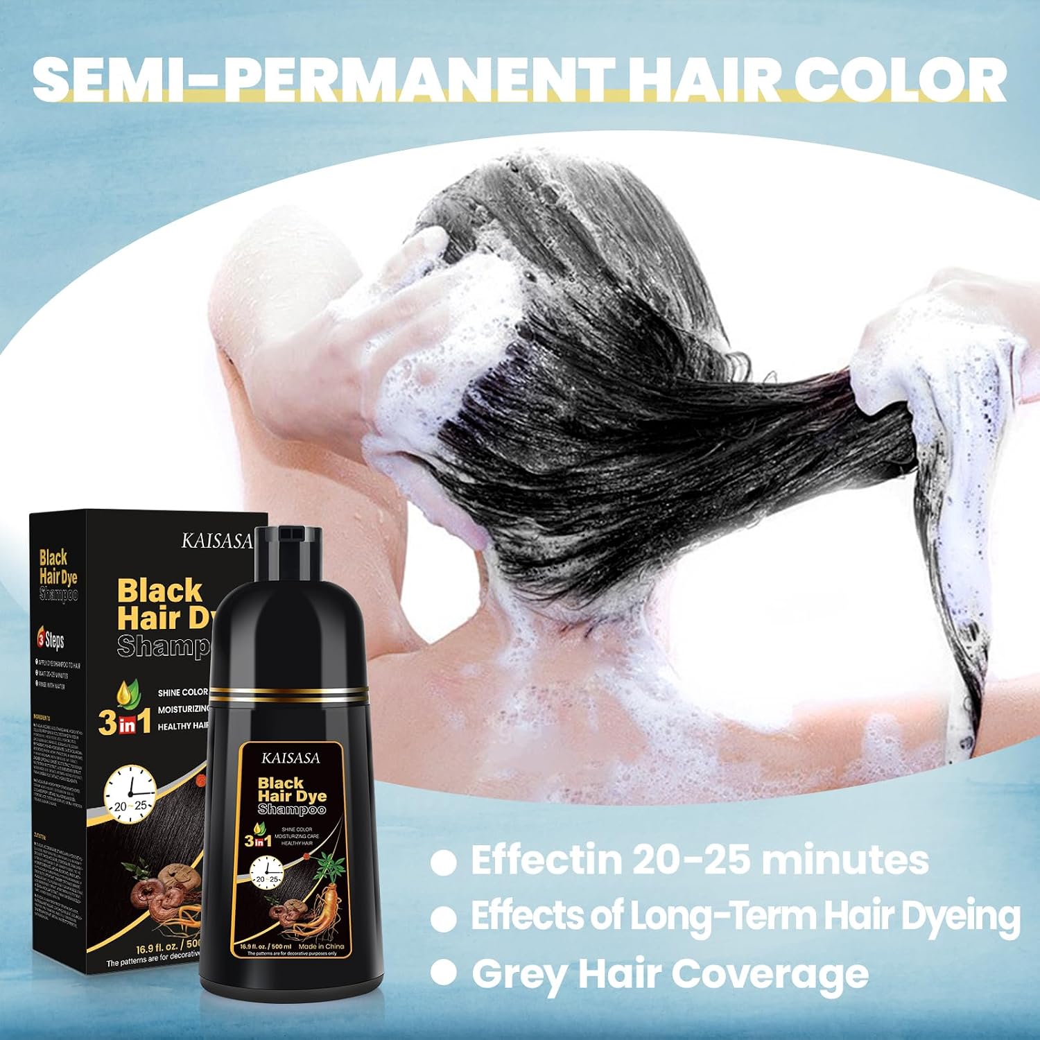 Thumbnail 6 de Schwarzes HaarfĂ€rbeshampoo 3 in 1 đâ