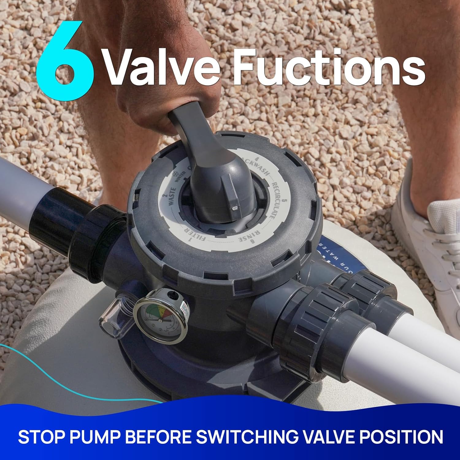 Thumbnail 6 de AQUASTRONG 18-inch Sand Filter Pump for Above Ground Pools with Timer and 6-Way Valve