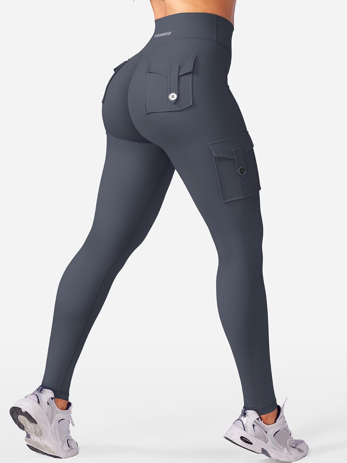 Detalle 2 de YEOREO CoreFlex Women's Cargo Leggings, Hidden Scrunch, Butt-Lifting, 25"/28