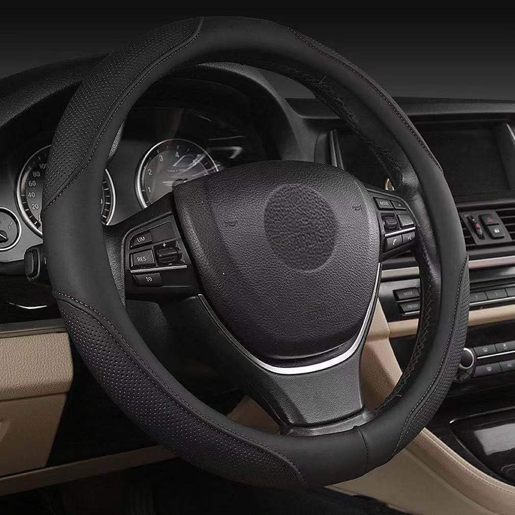 Thumbnail 6 de Coofig Car Steering Wheel Cover: Soft Microfiber, Anti-Slip, Universal Fit (Black/Red-3)