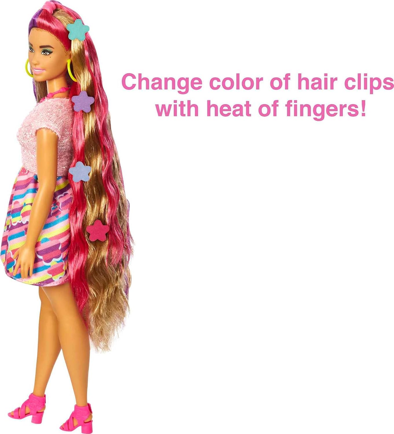 Detalle de Barbie Totally Hair HCM89 Curvy Doll with Flower Theme and Colour-Changing Clips