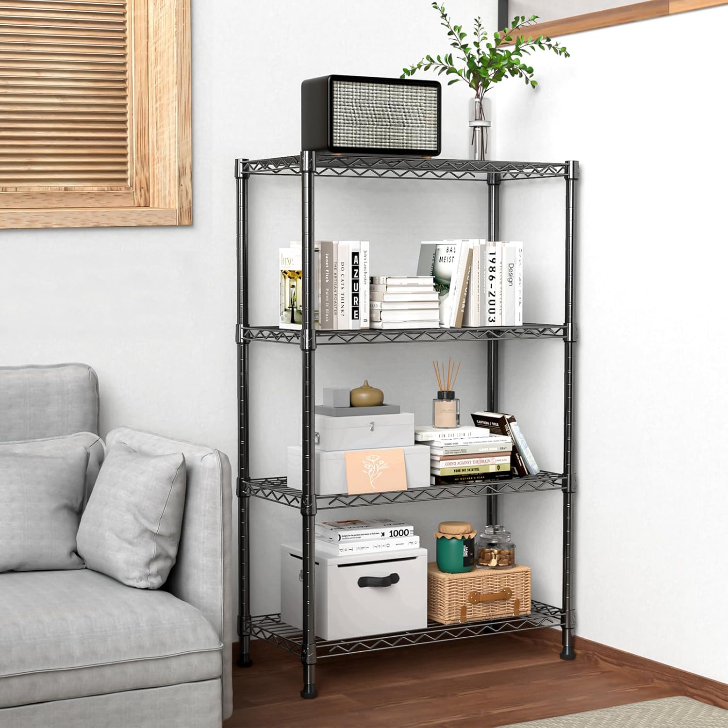 Thumbnail 1 de M MZG 1000 lbs Storage Shelving – 4-Tier Heavy Duty Steel Unit (35 × 75 × 120.7 cm)