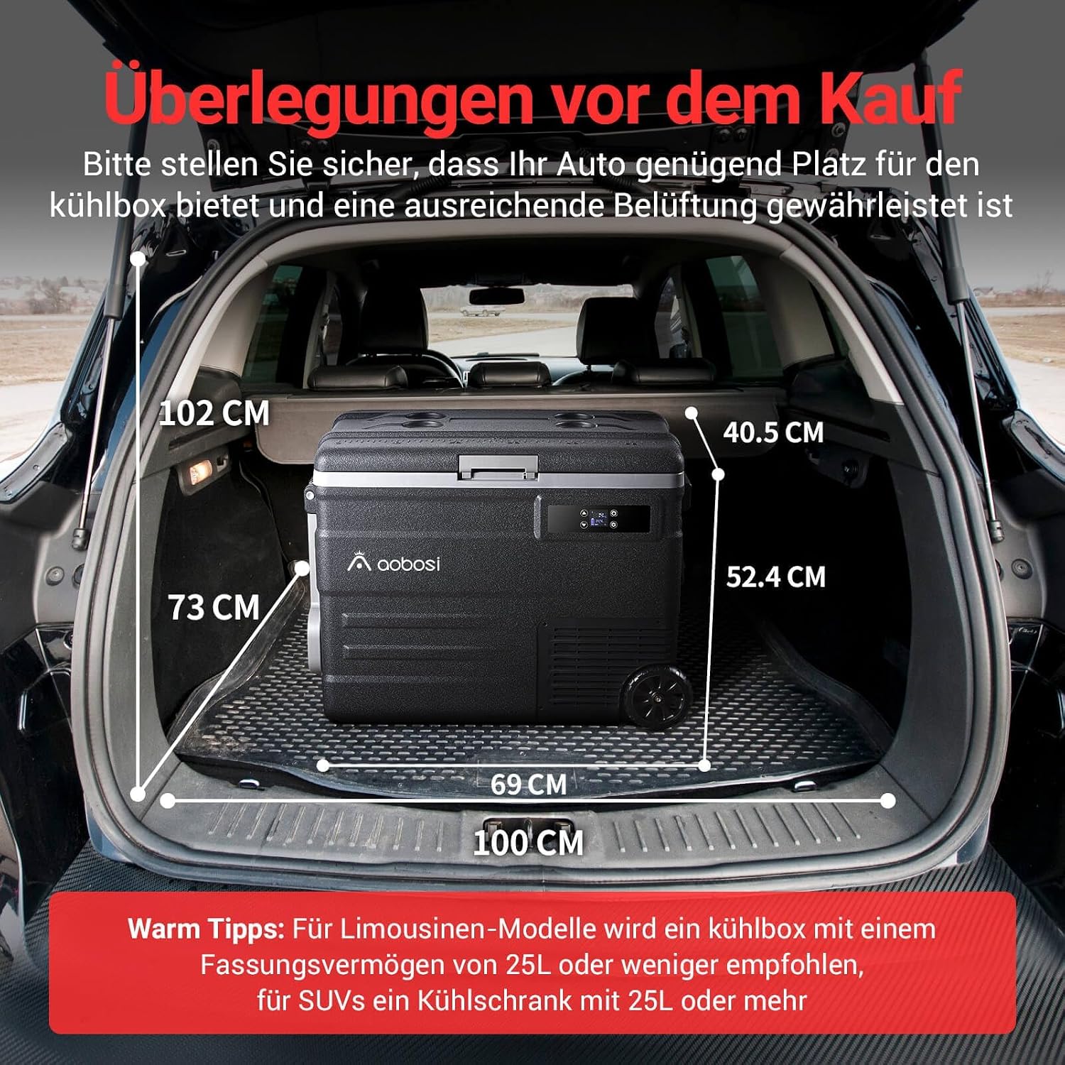 Thumbnail 6 de AAOBOSI 74L Kompressor-Kühlbox mit APP und LED – bis -20 °C bis 20 °C, 12/24V und 100–240V