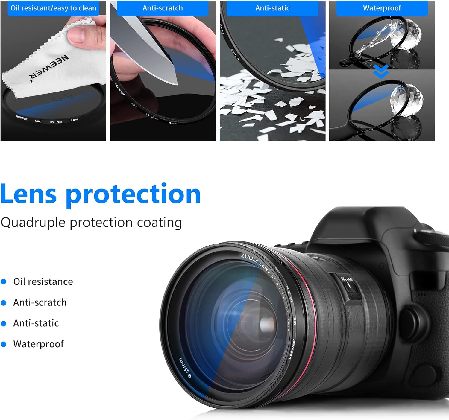 Thumbnail 5 de Neewer 55mm UV protection filter 30-layer