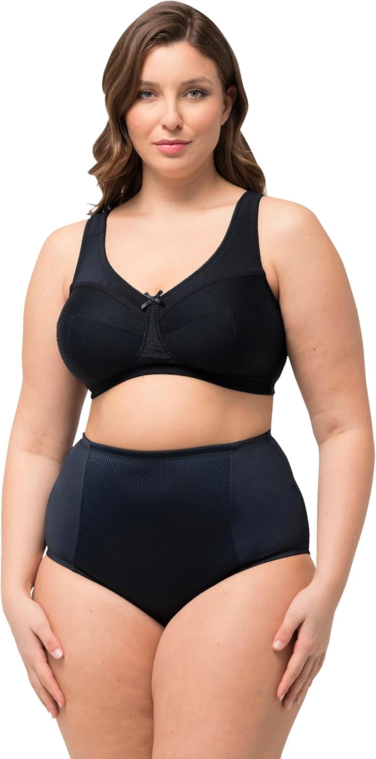 Detalle de Ulla Popken Damen Große Größen Übergrößen Plus Size Entlastungs-BH, Struktur, ohne Bügel (801187)