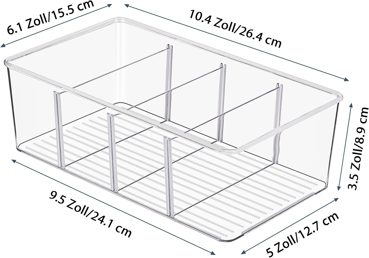 Detalle 2 de Vtopmart Kühlschrank Organizer 4 Fächer