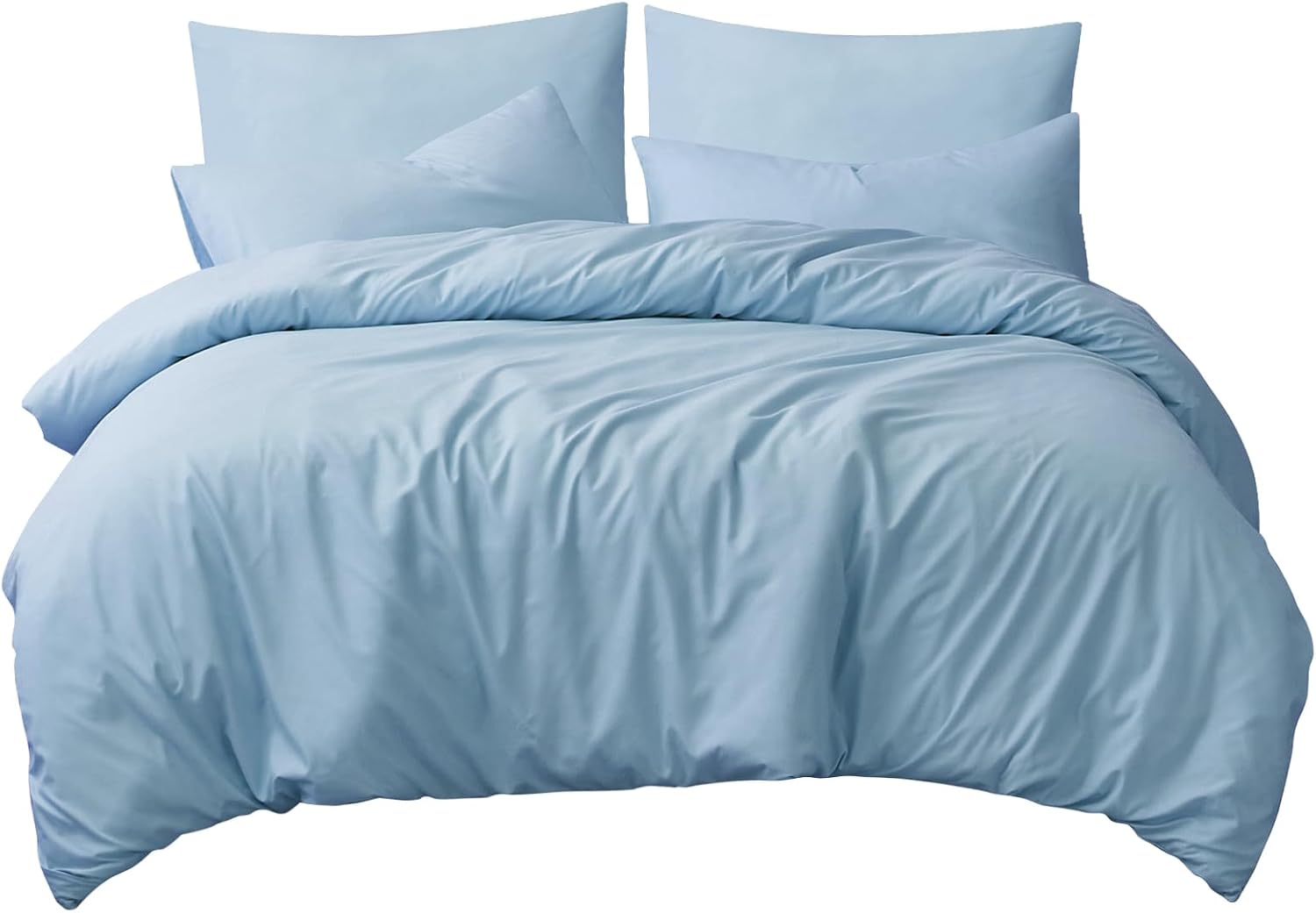 Thumbnail 6 de RUIKASI Parure de lit 2 personnes 200x200 cm en microfibre bleue avec fermeture éclair (1 housse de couette + 2 taies 65x65)