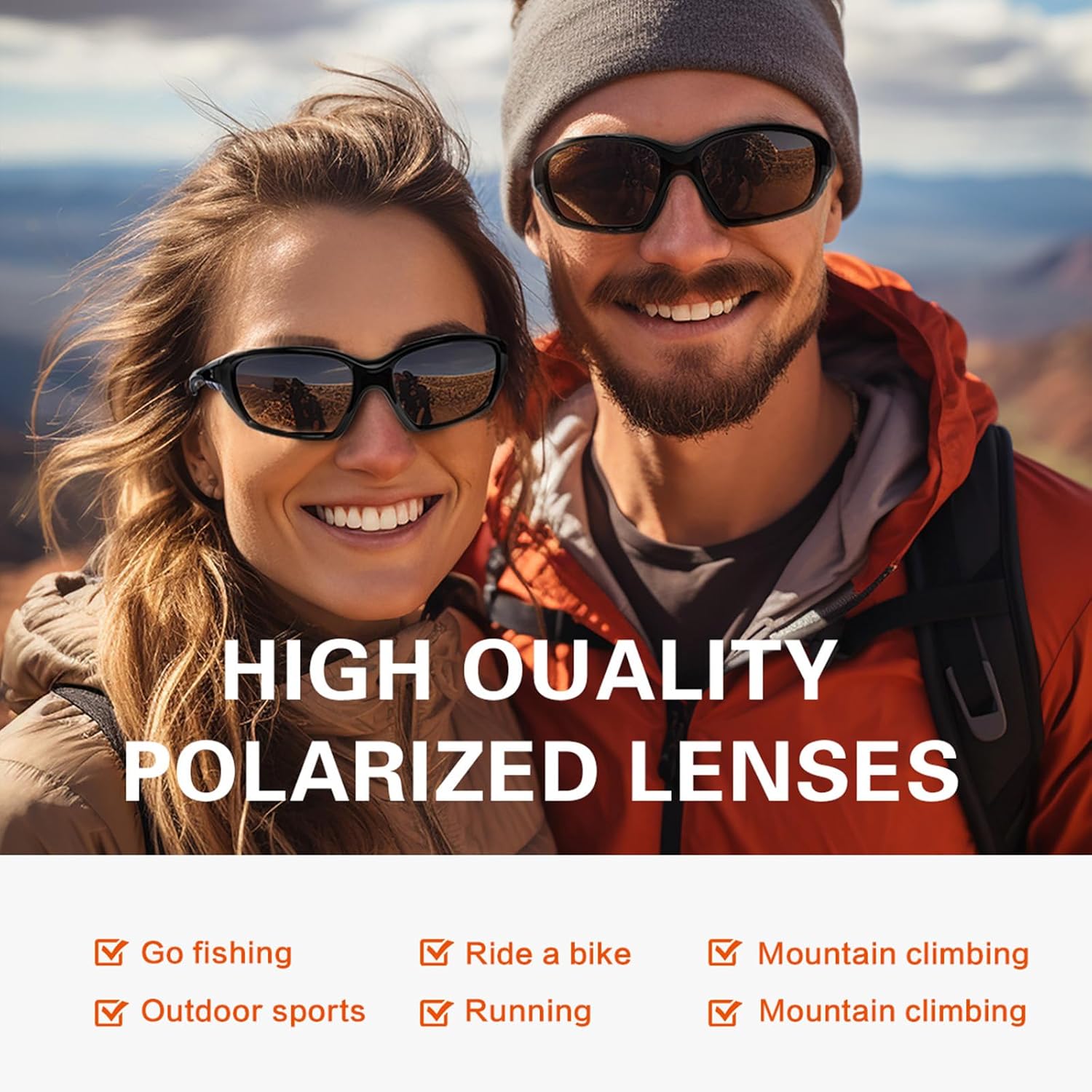 Detalle de SUOSO Sports Polarized Sunglasses for Men & Women with UV400 Protection, TR90 Frame