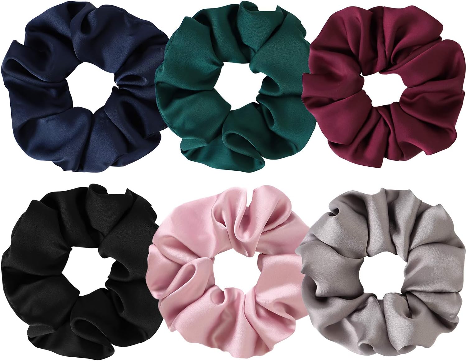 BETITETO Satin Scrunchies, Set of 6