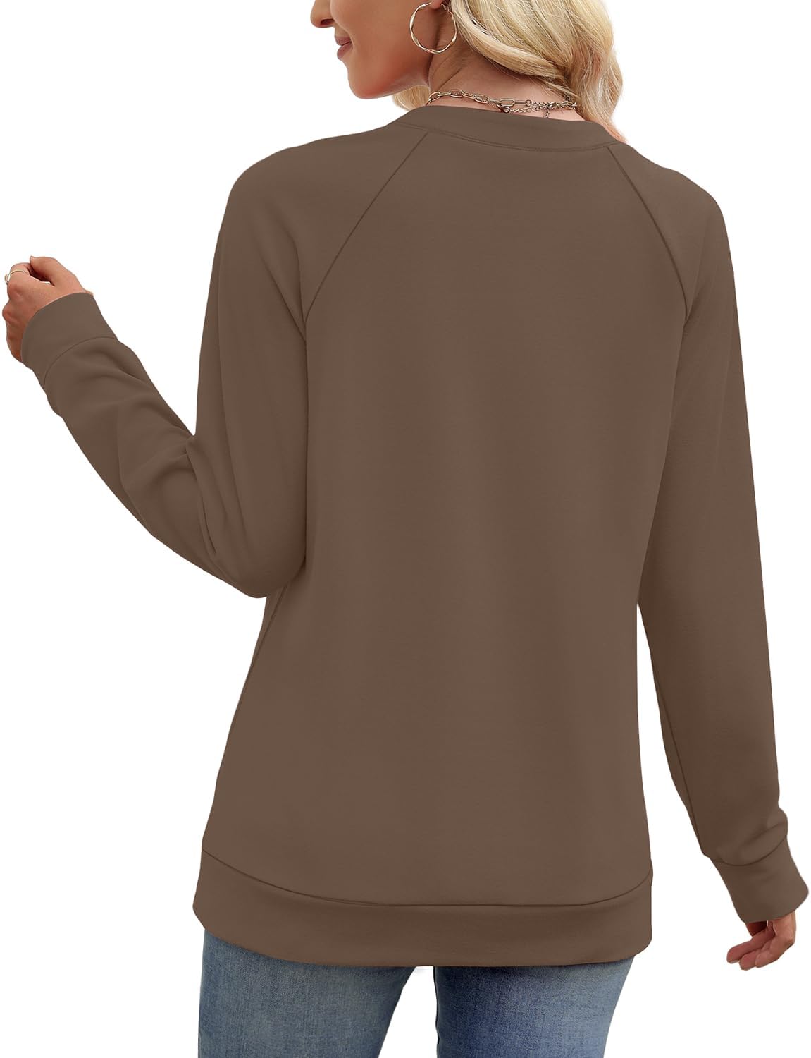 Thumbnail 3 de Aokosor Women's V-Neck Sweatshirt: Lightweight, Versatile Long Sleeve Top