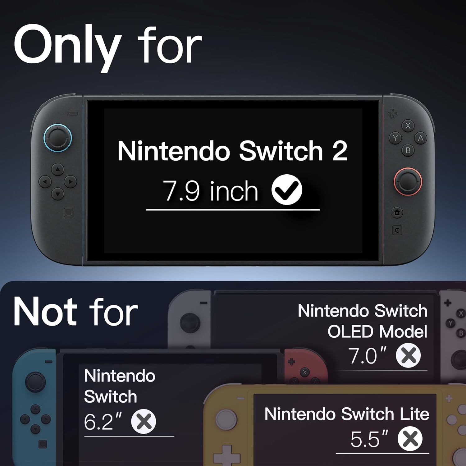 Thumbnail 1 de JETech Slim Dockable Case for Nintendo Switch 2 (2025) — 7.9 Inch, Soft TPU Grip, Matte Back Shield