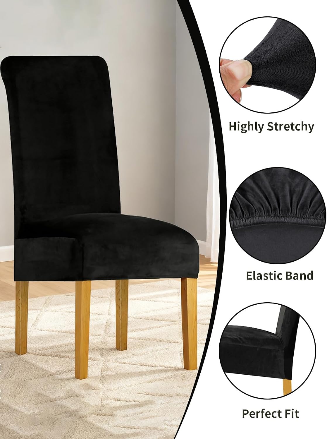 Detalle de LANSHENG Stuhlhussen 4er Set 45–60 cm