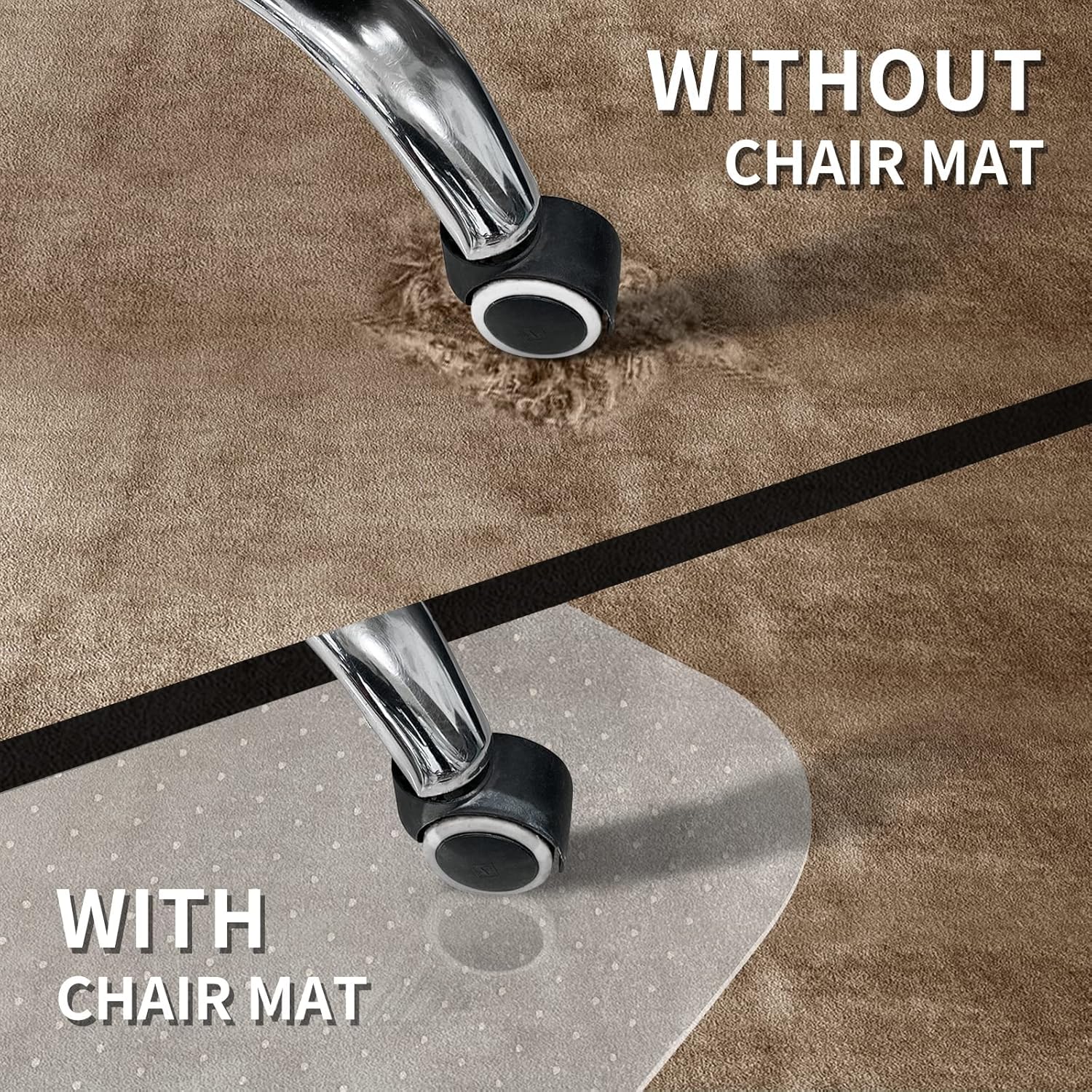 Thumbnail 2 de SHAREWIN Office Chair Mat for Carpeted Floors 120x90 cm with Lip — Heavy Duty, Anti-Slip, Transparent PVC