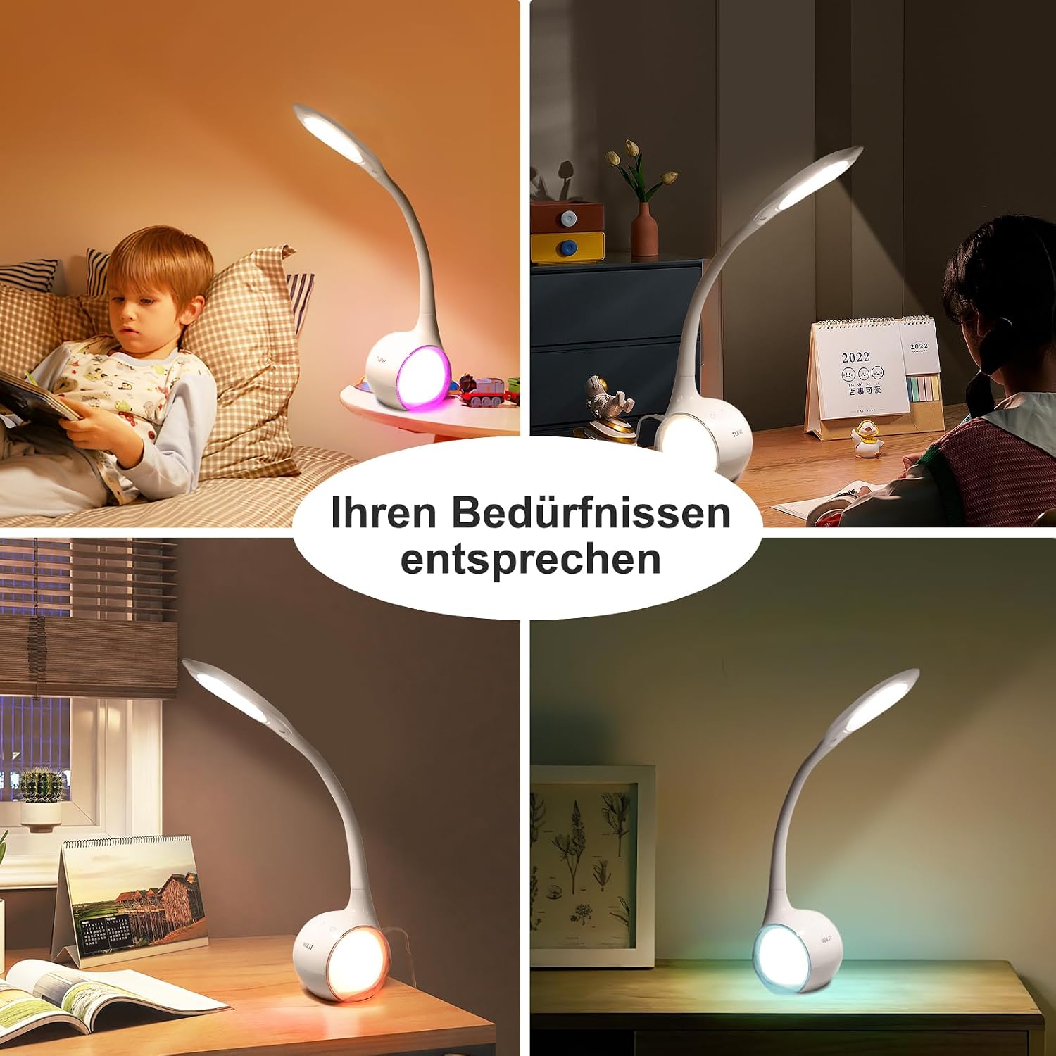 Detalle 2 de Lampe de Bureau Enfant WILIT T3 — LED tactile RGB, veilleuse et rotation à 360°