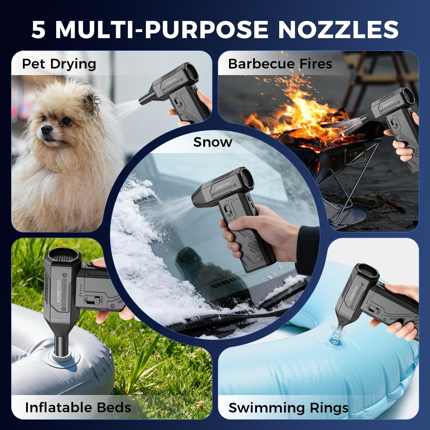 Detalle de Compressed Air Duster with 130,000 RPM Brushless Motor and 5200mAh Battery