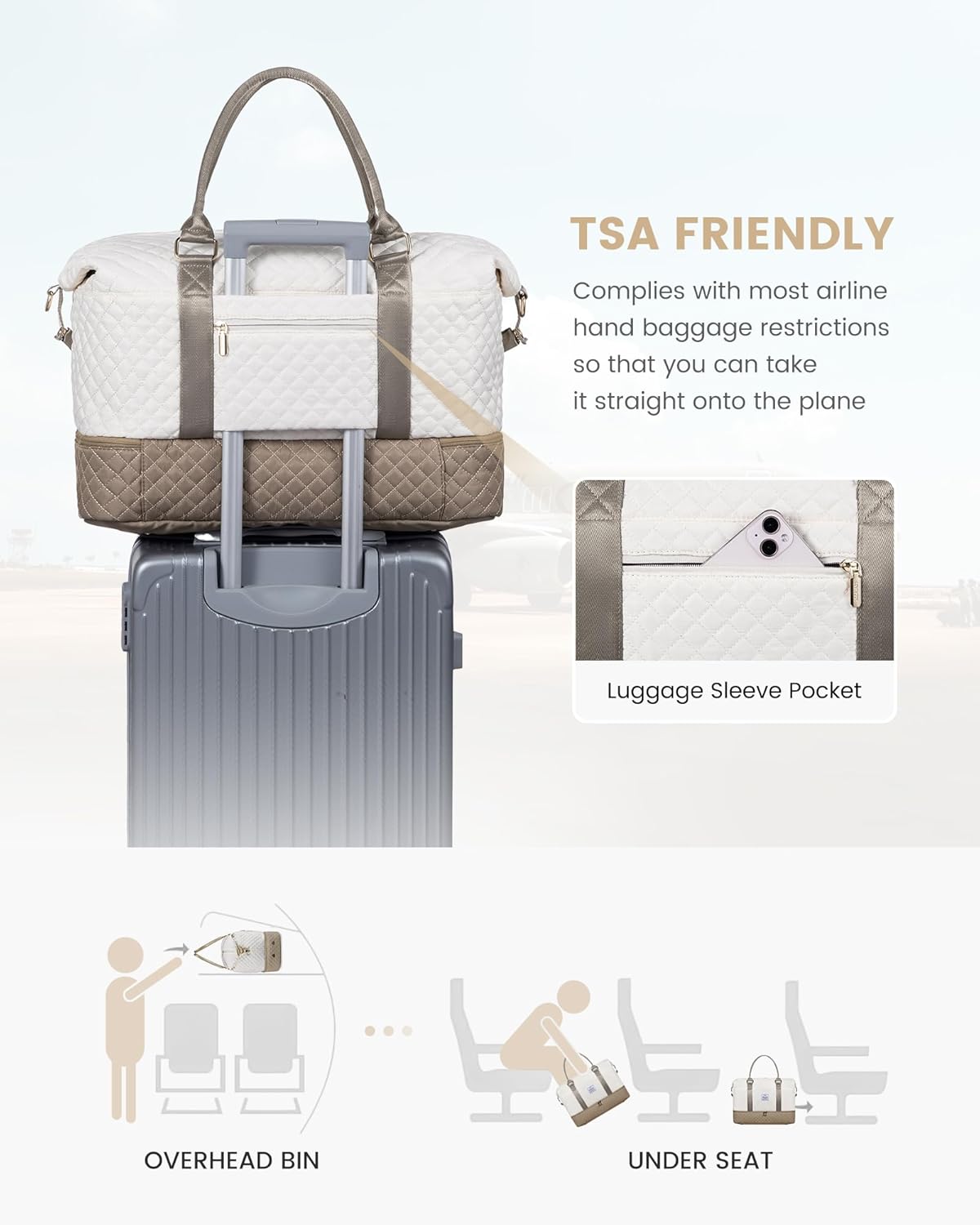 Thumbnail 4 de LOVEVOOK Travel Duffel Bags for Women: Large Carry-On with Shoe Compartment