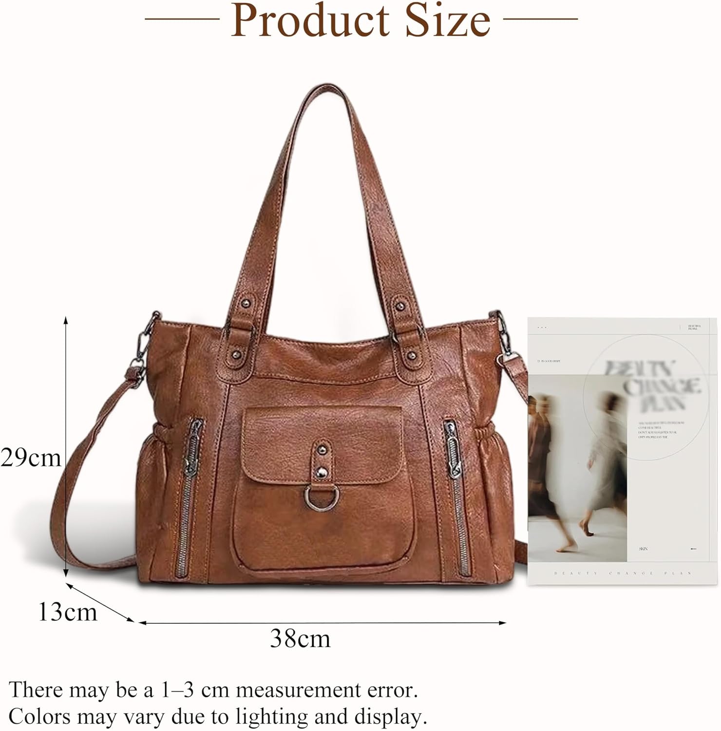 Detalle de Gluckstar Sac à Main Femme Grande Capacité – Cabas PU Imperméable et Vintage Chic