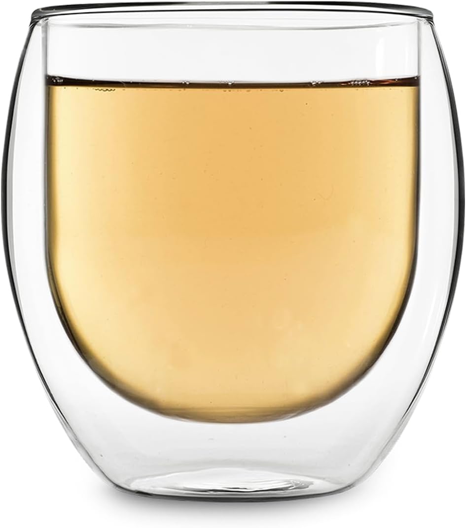 Detalle de Feelino Double-Walled Glass Tea Cup, 410 ml, Dishwasher-Safe with Floating Effect