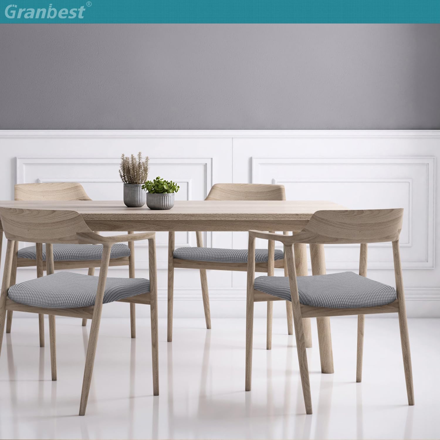 Thumbnail 2 de Granbest Juego de 4 Fundas Elásticas para Sillas de Comedor