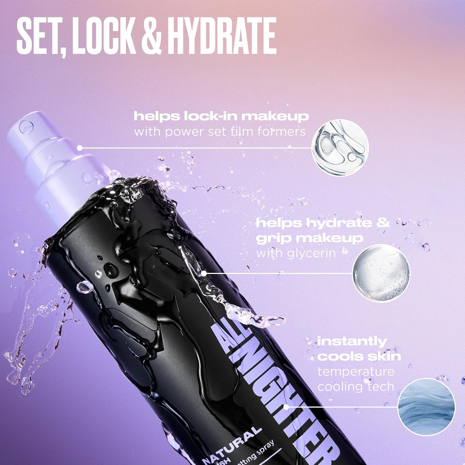 Detalle de Urban Decay All Nighter Waterproof Makeup Setting Spray (4 fl oz): Lock in Your Look