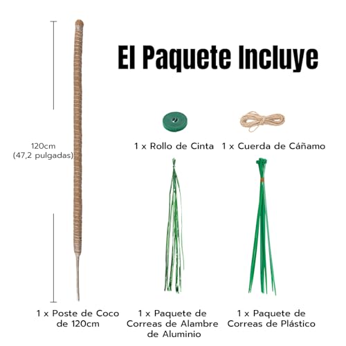 Thumbnail 7 de McBazel Tutor Monstera 120 cm con Alma de Aluminio y 4 cm de diámetro