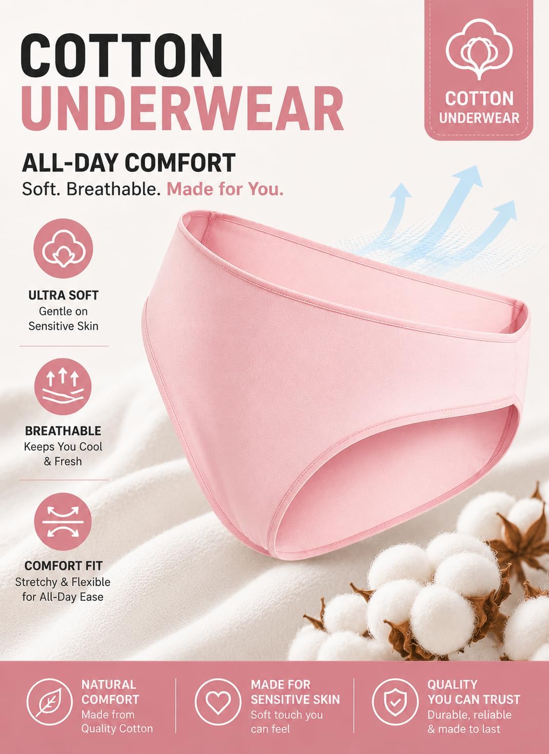 Thumbnail 3 de FINETOO 6-Pack Cotton Bikini Underwear