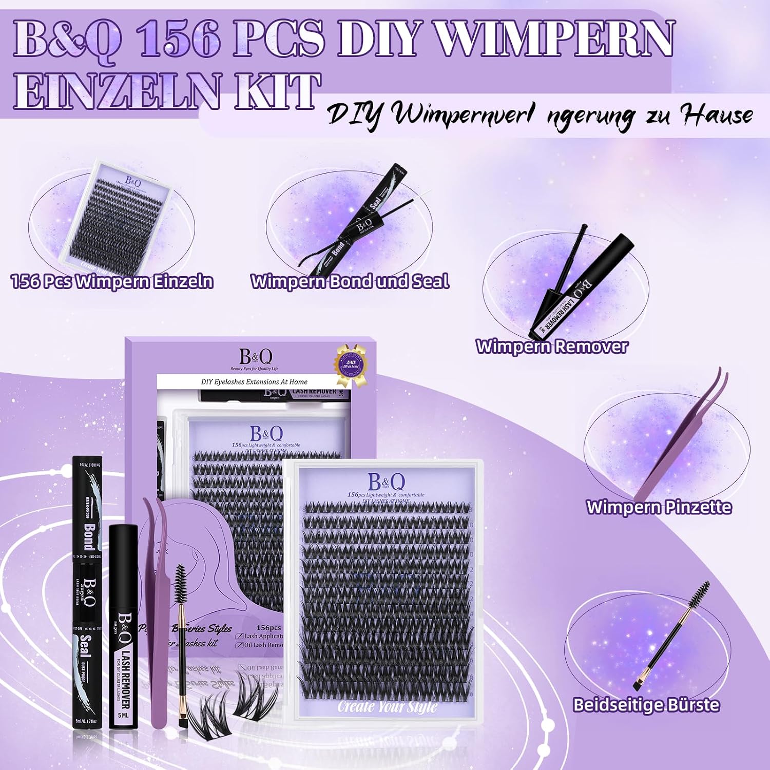Detalle 2 de B&Q Lashes Extension Set 156 PCS