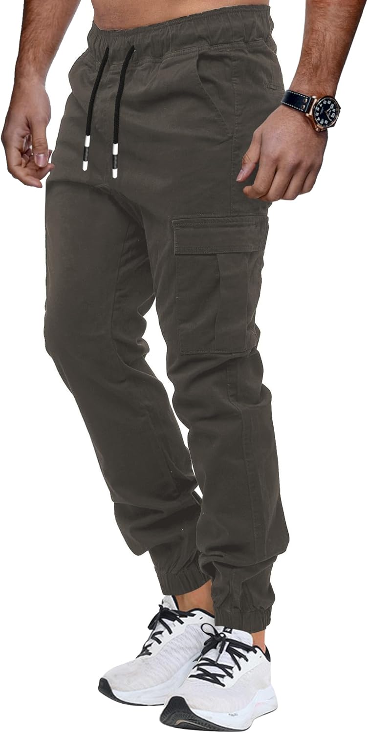 Thumbnail 2 de LIUPMWE Herren Chino Cargo Jogginghose aus Baumwolle mit Kordelzug und Taschen