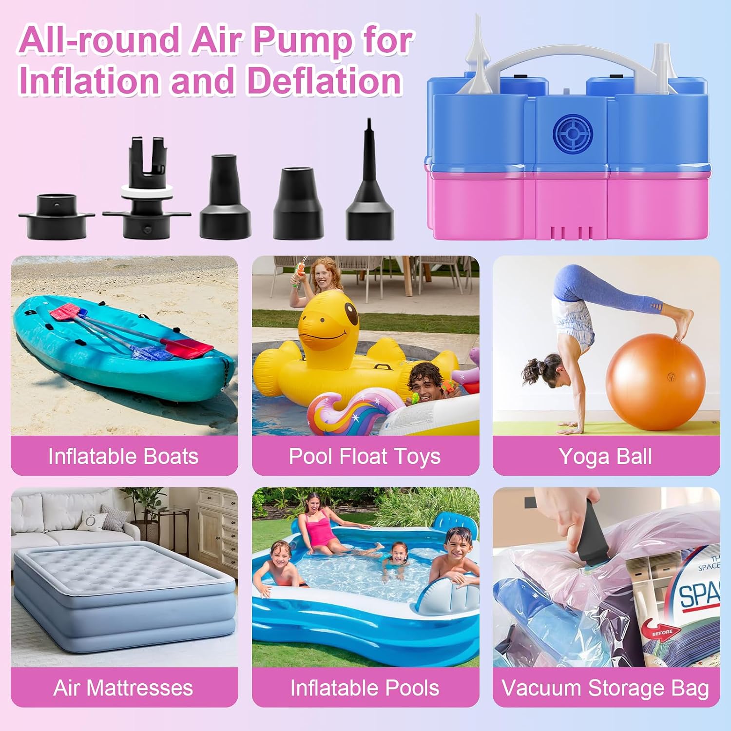 Thumbnail 3 de Dagelar 3-in-1 Electric Balloon Pump: Portable, Dual-Mode Inflator for Balloons, Floats, and More
