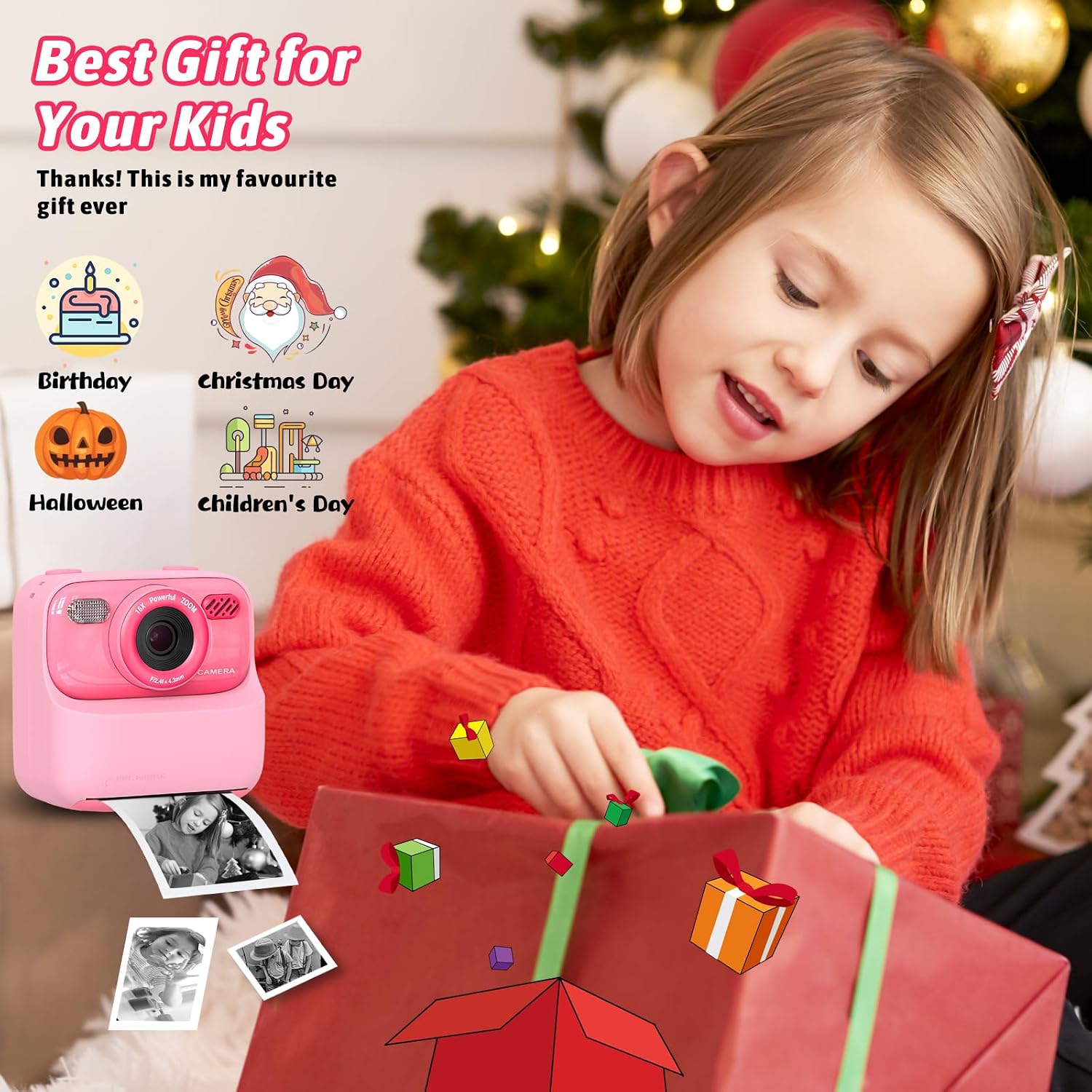Thumbnail 5 de Cimizi P79 Kids Instant Print Camera, Dual Lenses, 1080p Video, 2.4-Inch Screen