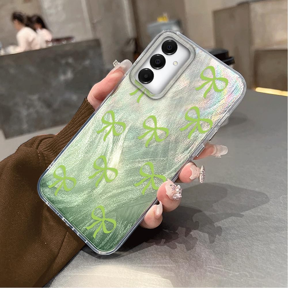 Detalle de Tedyhulle Hülle für Samsung Galaxy A25 5G – Dünn, stoßfest und stilvoll mit Grün-Band-Fliege Print