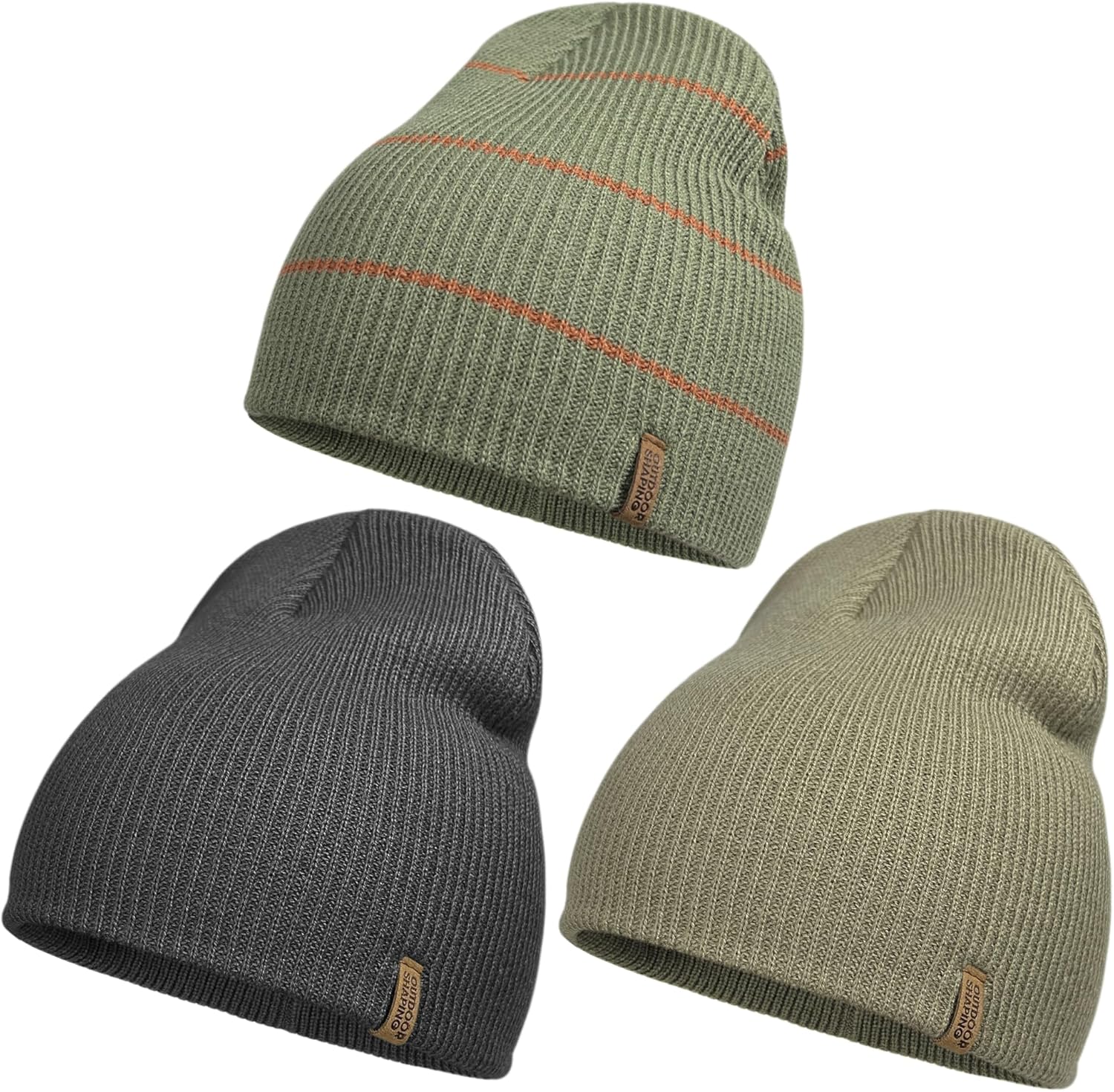 Thumbnail 6 de Outdoor Shaping Strickmütze & Beanie für Winter – warme Chunky-Mütze mit Lederpatch, umgeschlagener Kante