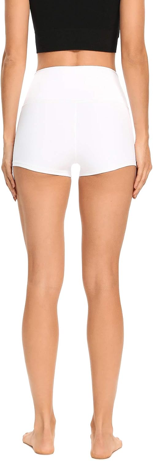 Detalle de LXNMGO Women's 2/7-Inch High Waist Yoga Shorts with Side Pockets