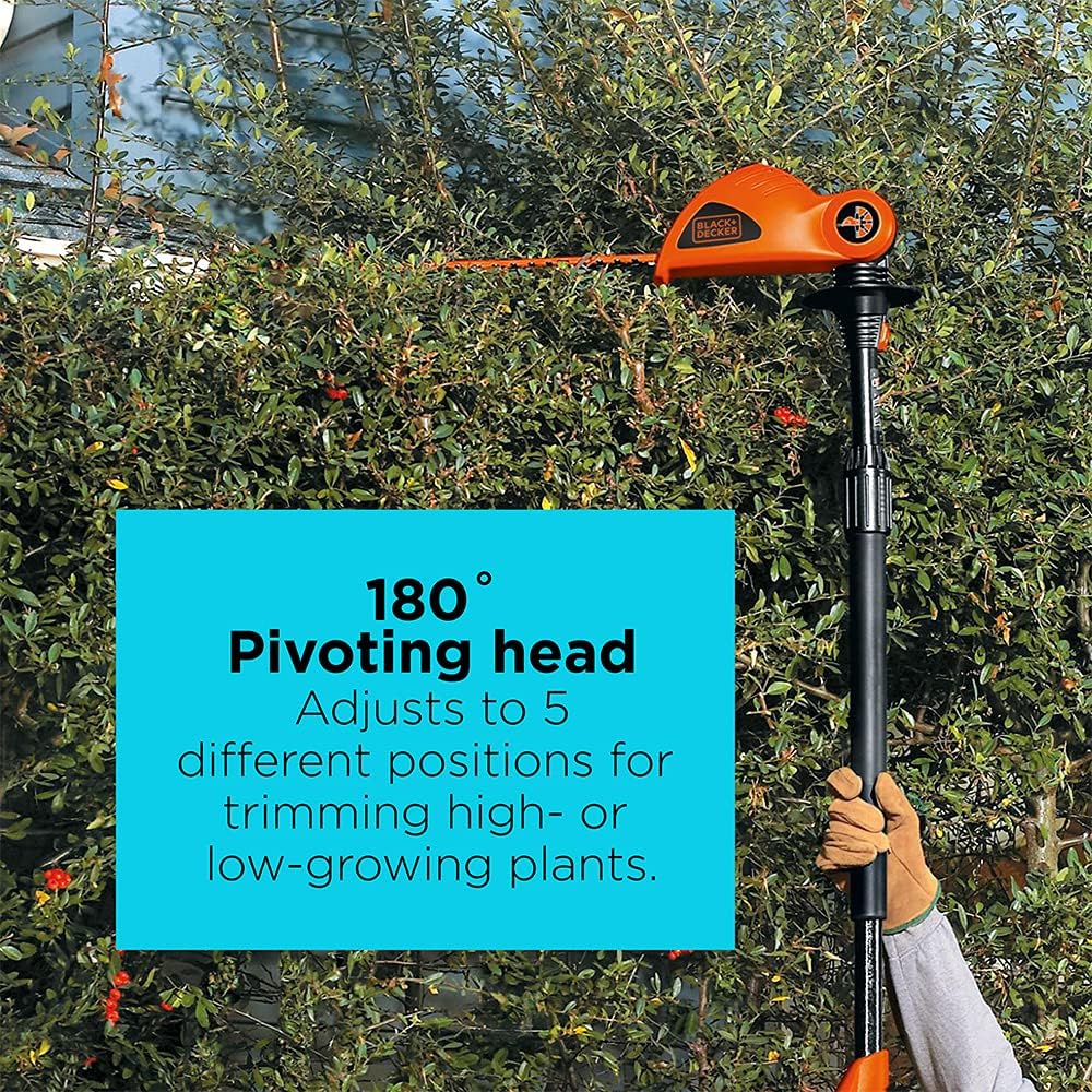Thumbnail 3 de BLACK+DECKER Cordless Pole Hedge Trimmer, 18-inch