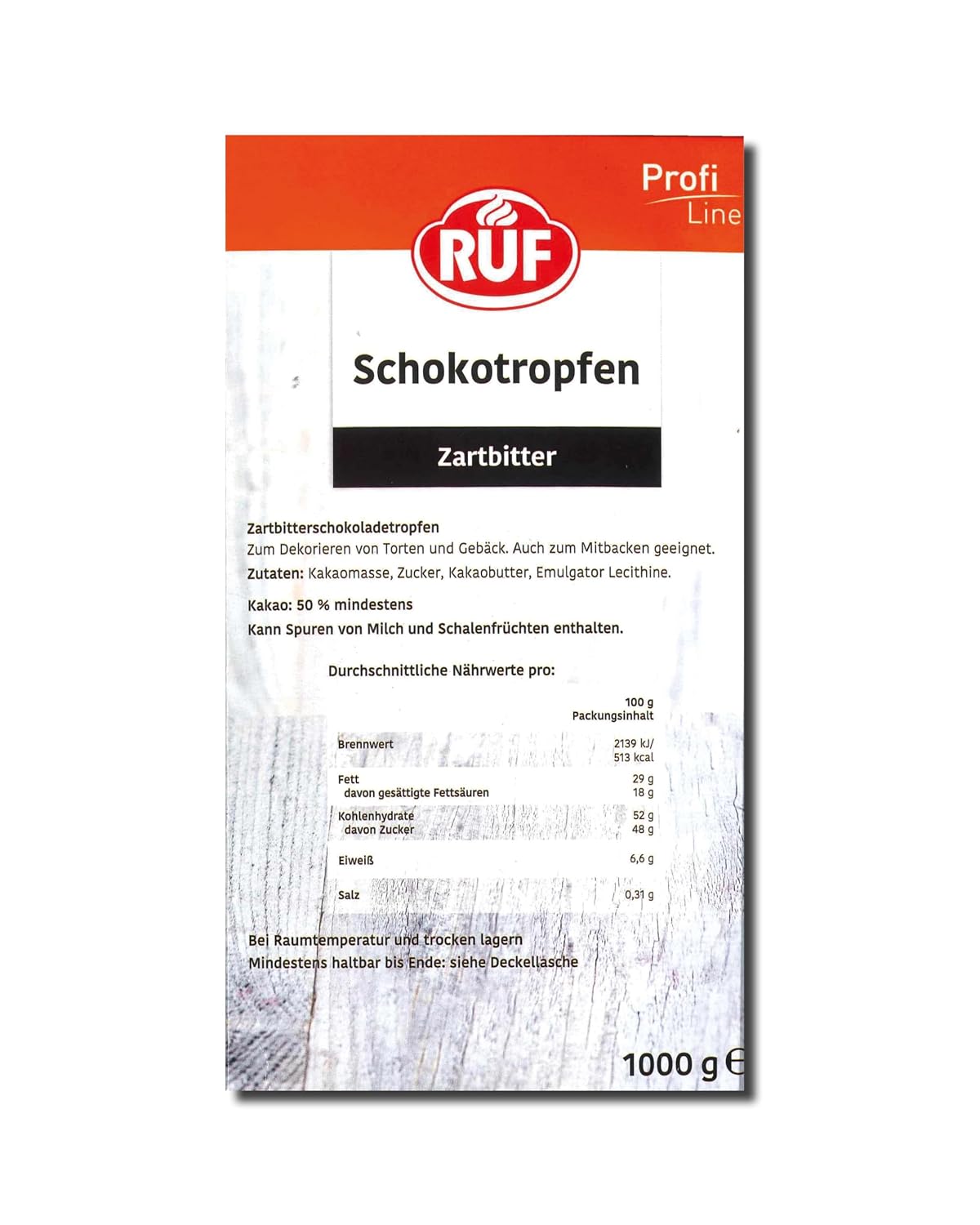 Thumbnail 1 de Schoko-Tropfen Zartbitter Familienpackung von RUF (mind. 50% Kakao) – vegan & glutenfrei, 1 kg für Backen und Dekor